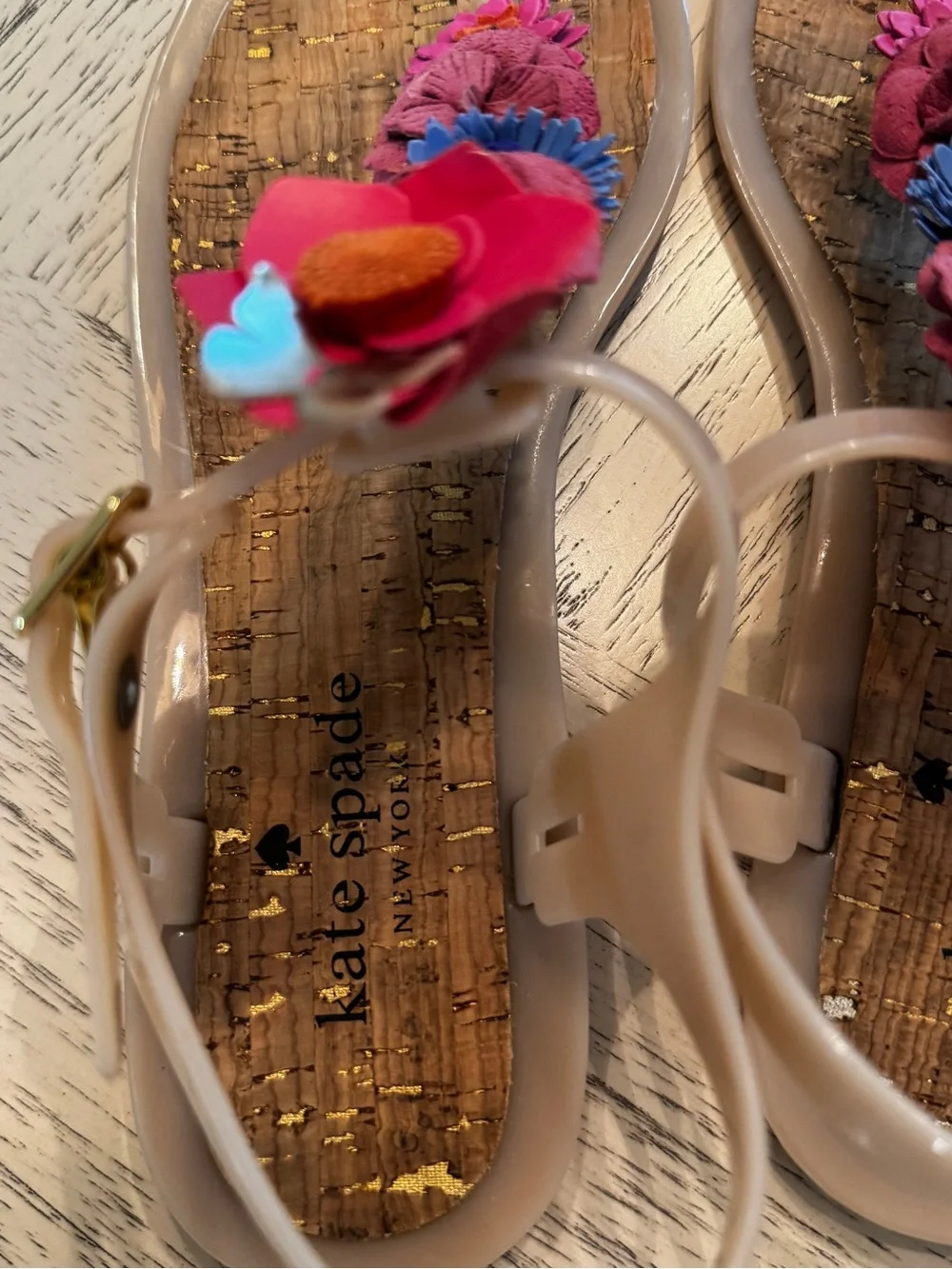 Kate Spade Fatema Floral Jelly Thong Sandals Floral Size 7